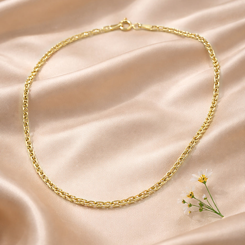 9ct Yellow Gold Mariner Chain Bracelet 7.5 Inch