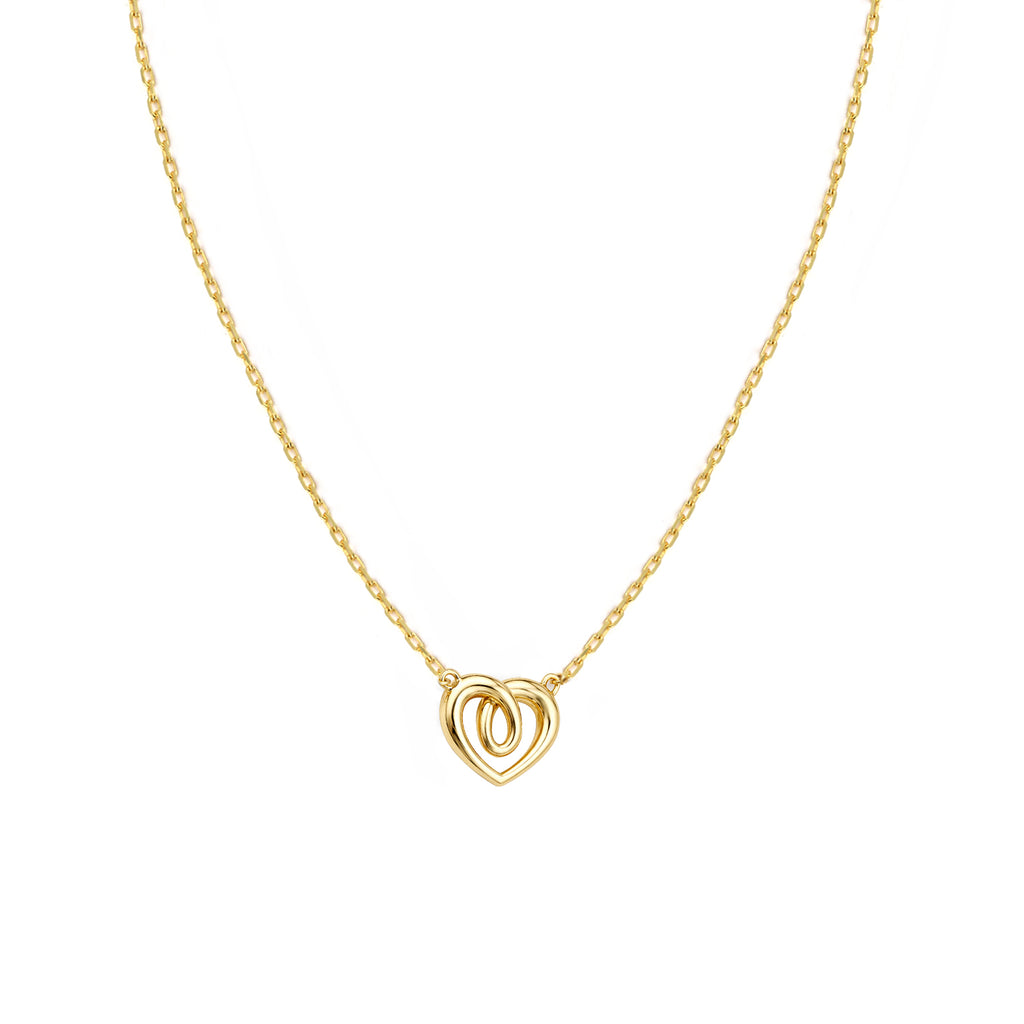 9ct Yellow Gold 18 Inch Heart Necklace
