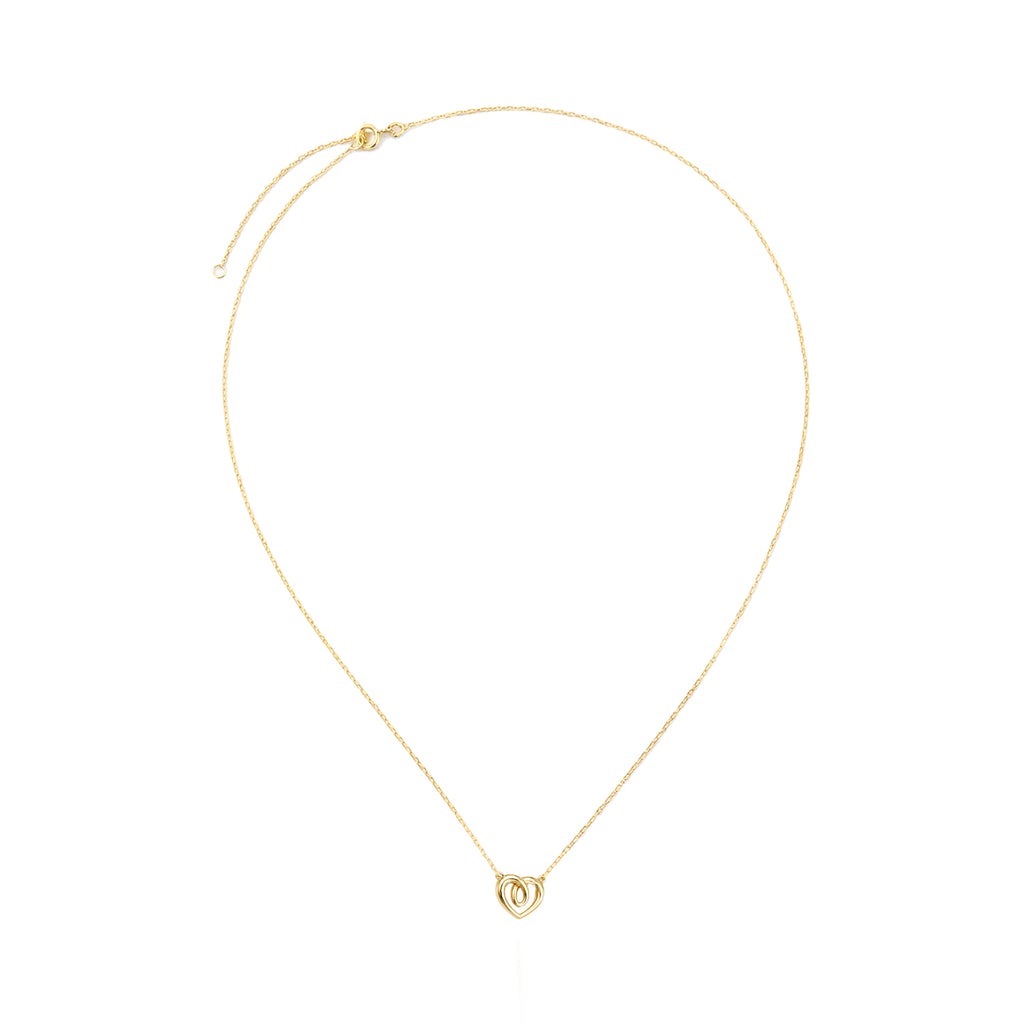 9ct Yellow Gold 18 Inch Heart Necklace