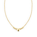 9ct Yellow Gold Heart and Beads on Paperclip Necklace