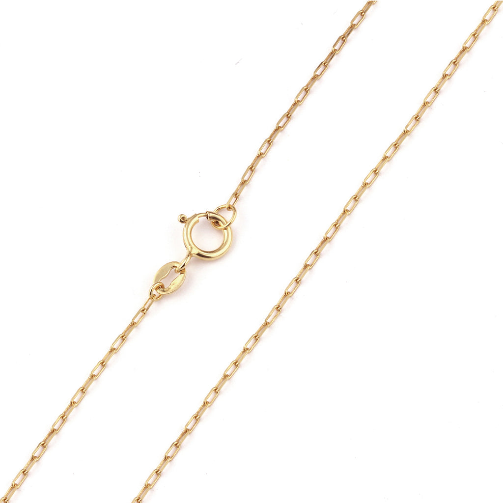 9ct Yellow Gold Heart and Beads on Paperclip Necklace
