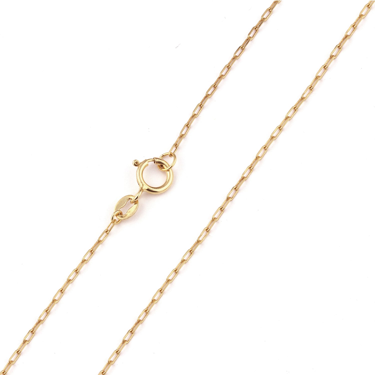 9ct Yellow Gold Heart and Beads on Paperclip Necklace
