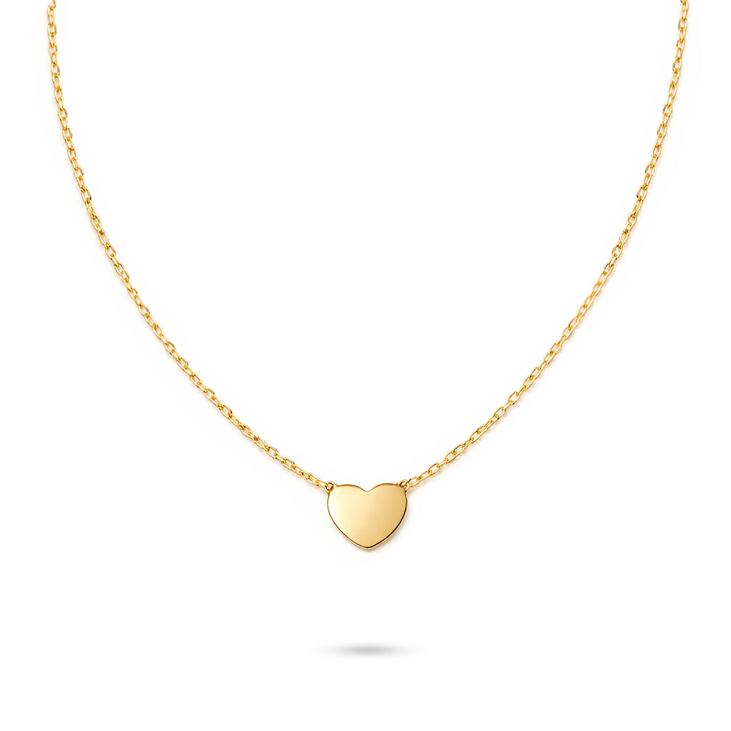 9ct Yellow Gold 18 Inch Heart Necklace