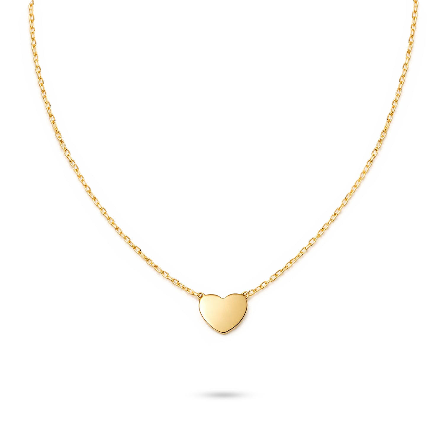 9ct Yellow Gold 18 Inch Heart Necklace