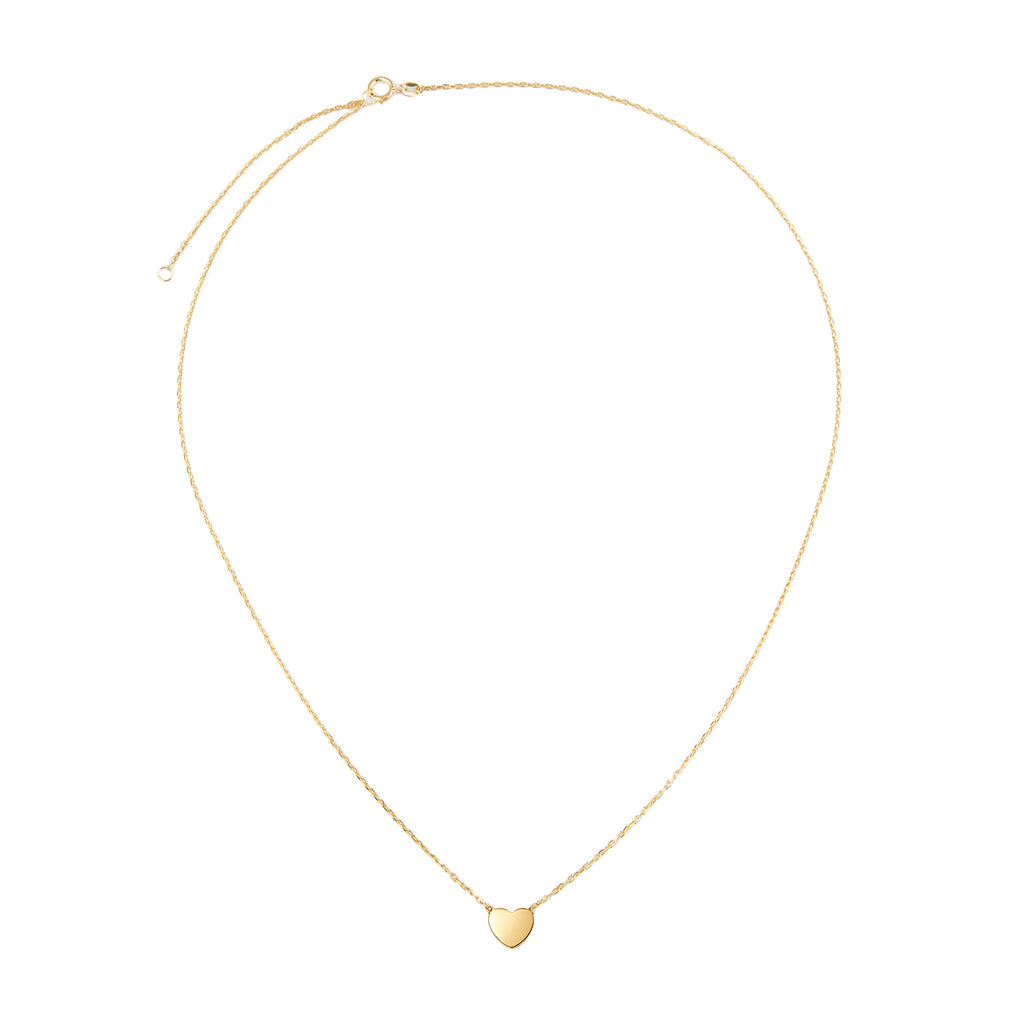 9ct Yellow Gold 18 Inch Heart Necklace