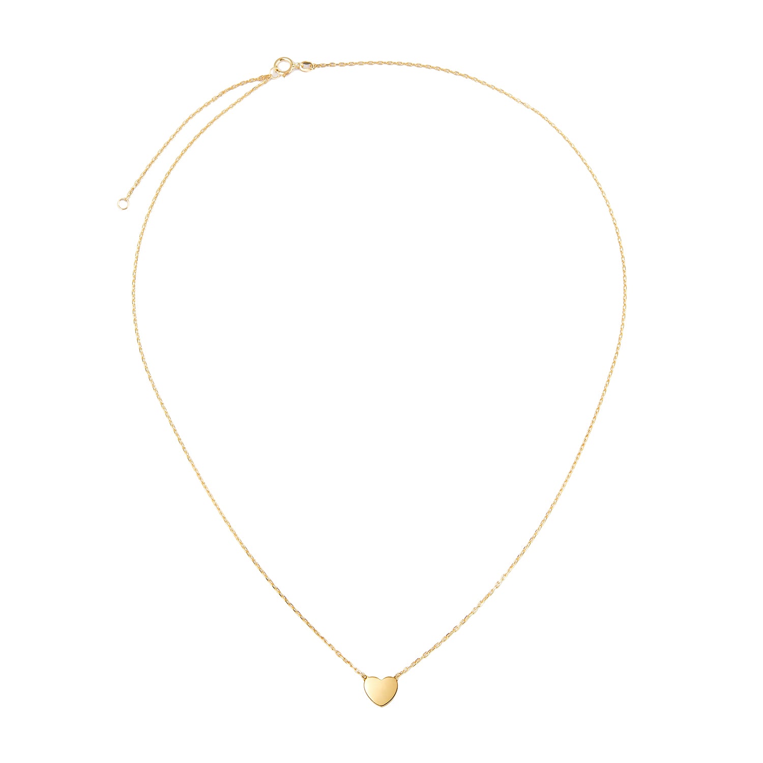 9ct Yellow Gold 18 Inch Heart Necklace
