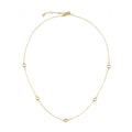 9ct Yellow Gold Stone Cubic Zirconia Station Necklace