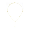 9ct Yellow Gold Heart Station Necklace with Cubic Zirconia
