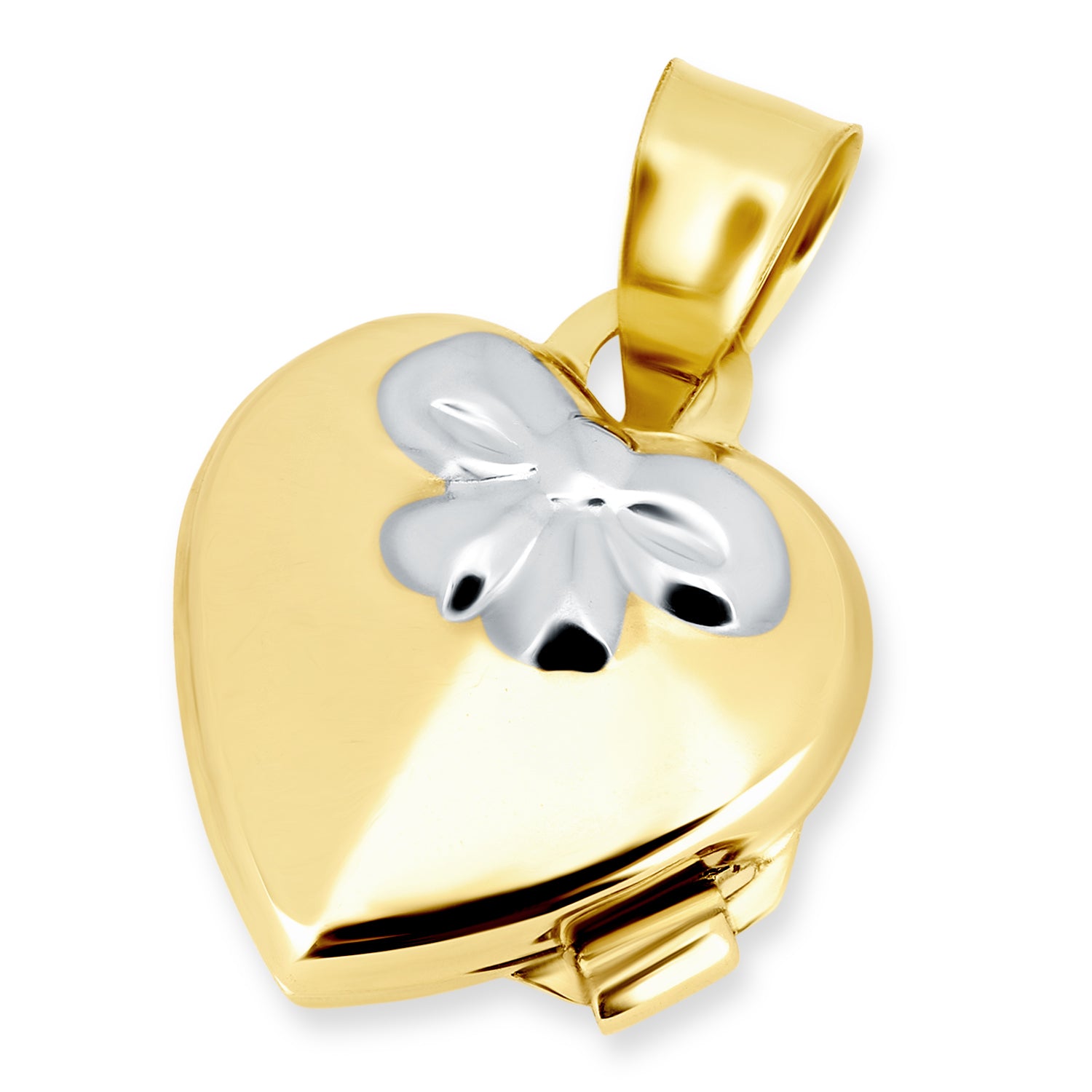 9ct Yellow and White Gold Heart Locket