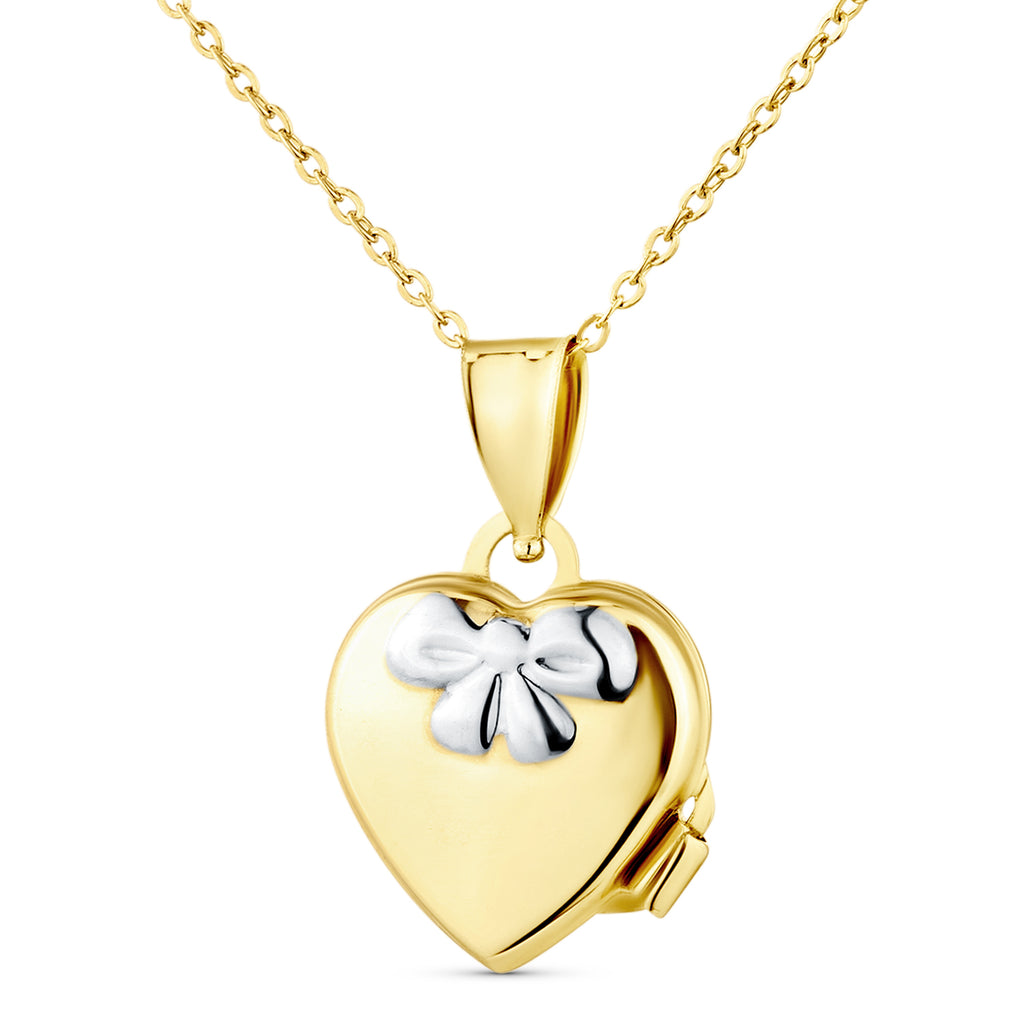 9ct Yellow and White Gold Heart Locket