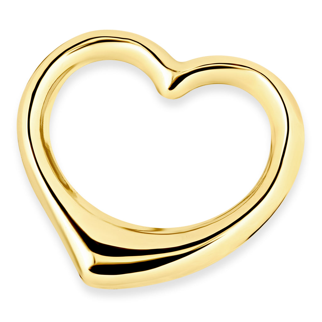 9ct Yellow Gold Floating Heart Pendant Necklace