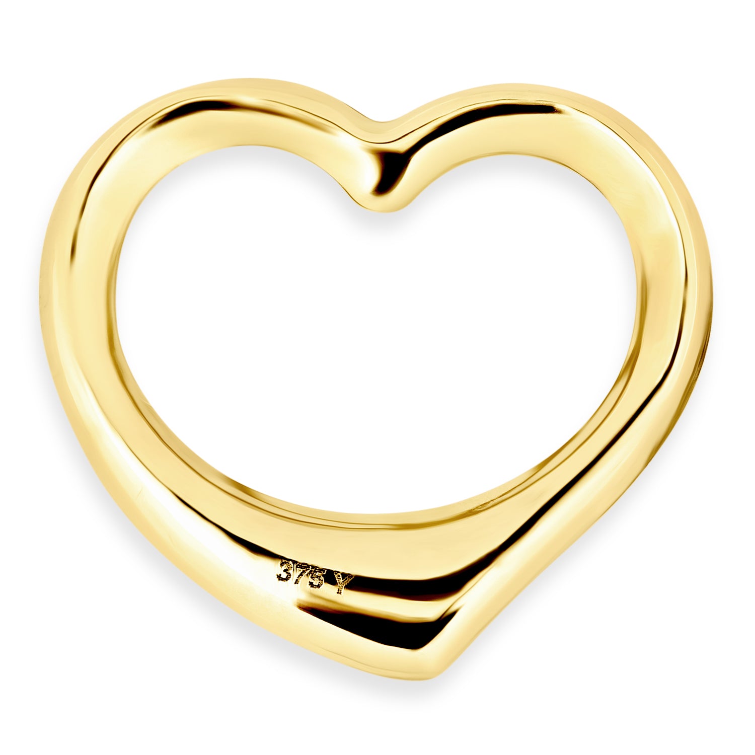9ct Yellow Gold Floating Heart Pendant Necklace