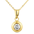 9ct Yellow Gold Cubic Zirconia Solitaire Pendant Necklace