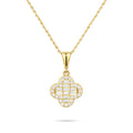 9ct Yellow Gold Cubic Zirconia Baguette Quatrefoil Pendant