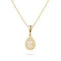 9ct Yellow Gold Cubic Zirconia Baguette Pear Halo Pendant