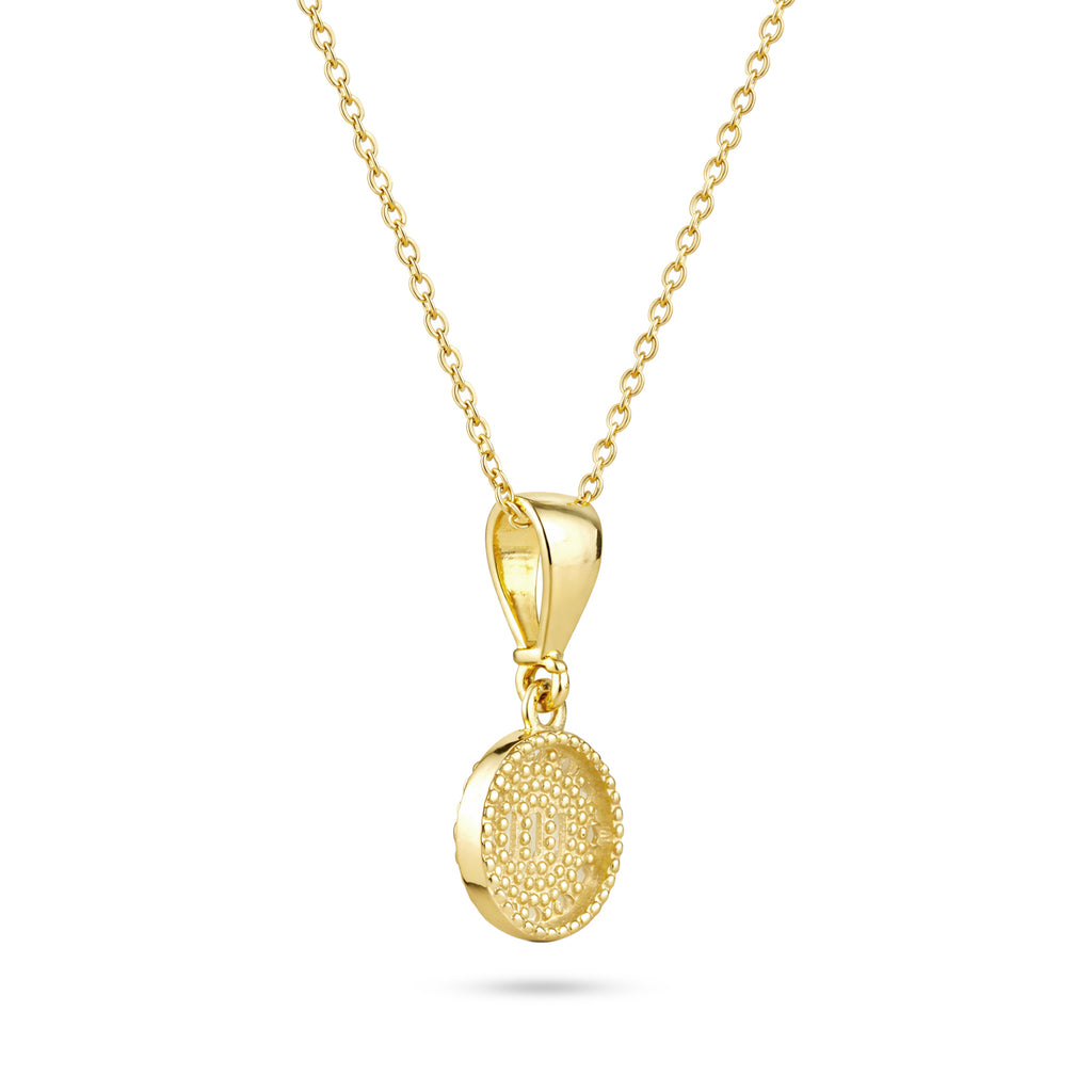 9ct Yellow Gold Cubic Zirconia Baguette Round Halo Pendant
