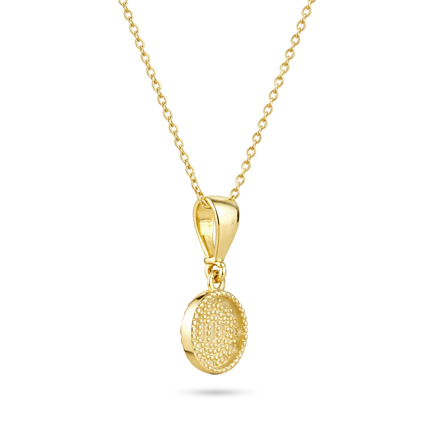 9ct Yellow Gold Cubic Zirconia Baguette Round Halo Pendant