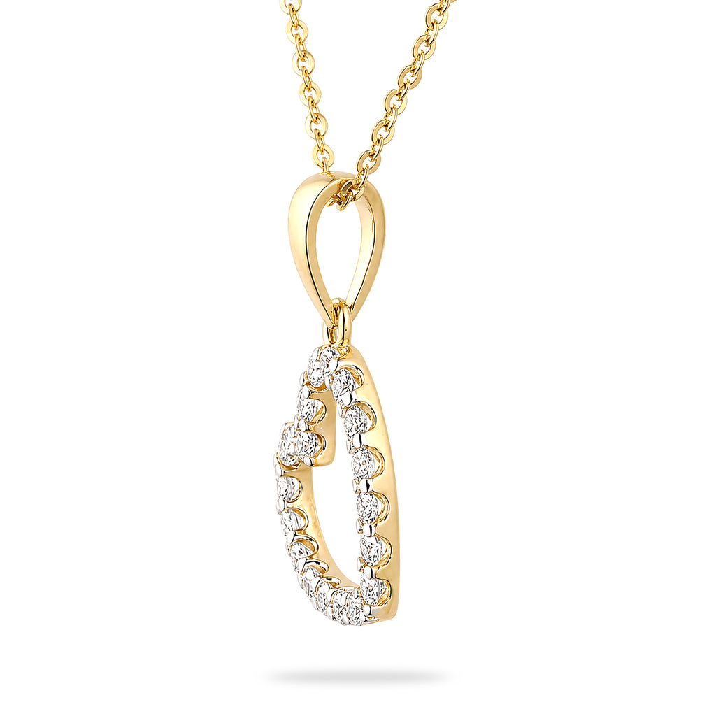 9ct Yellow Gold Cubic Zirconia Heart Pendant