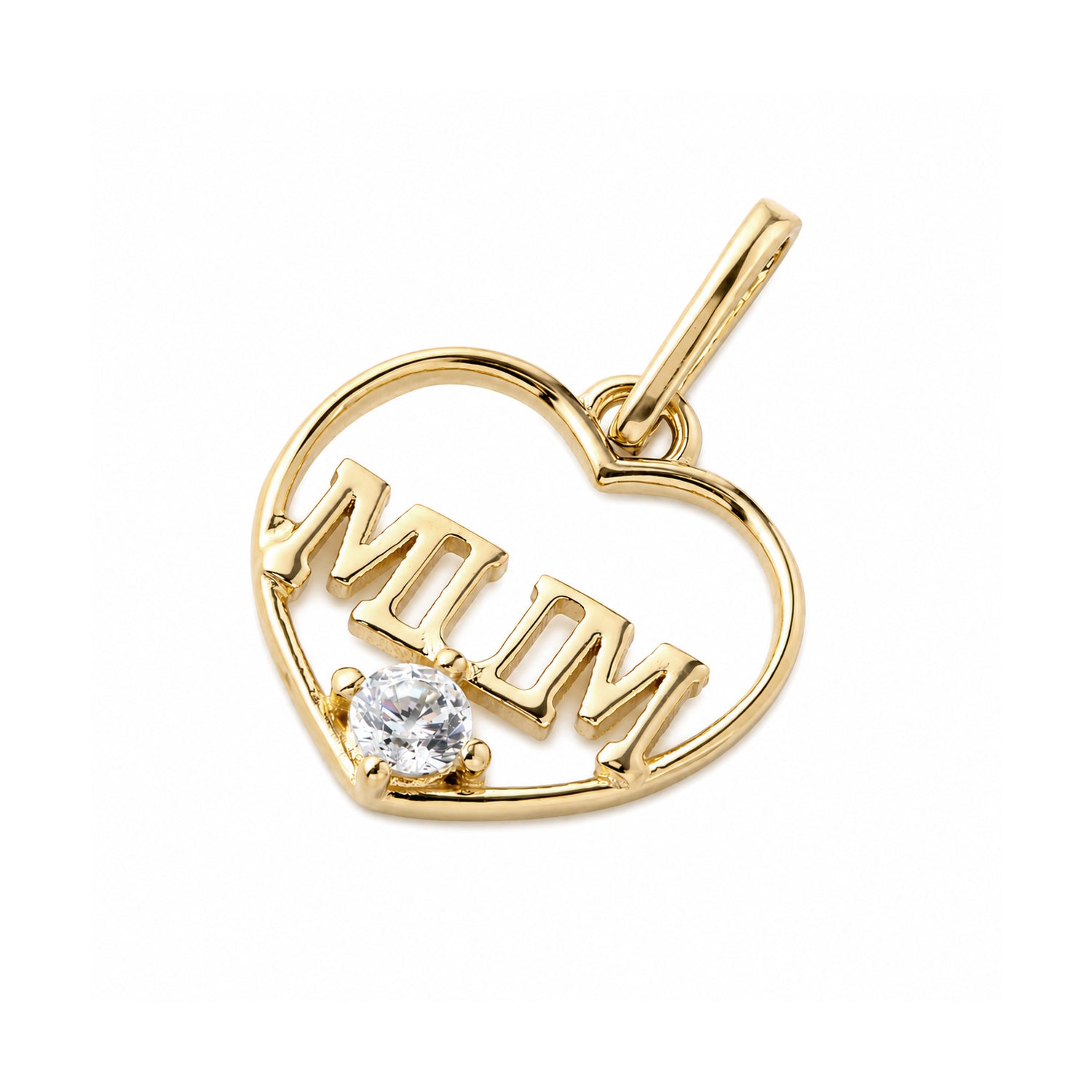 9ct Yellow Gold Cubic Zirconia Mum Pendant