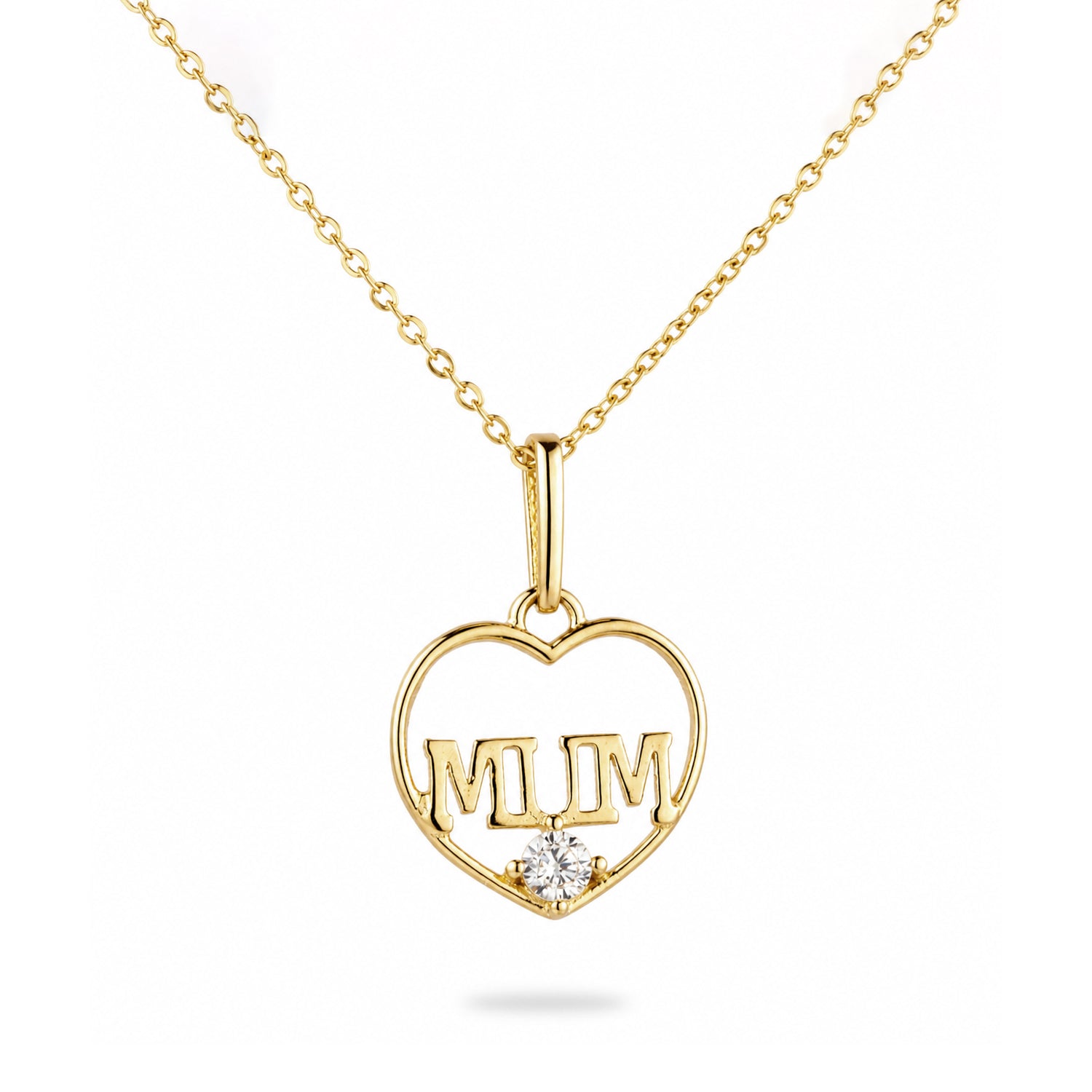 9ct Yellow Gold Cubic Zirconia Mum Pendant