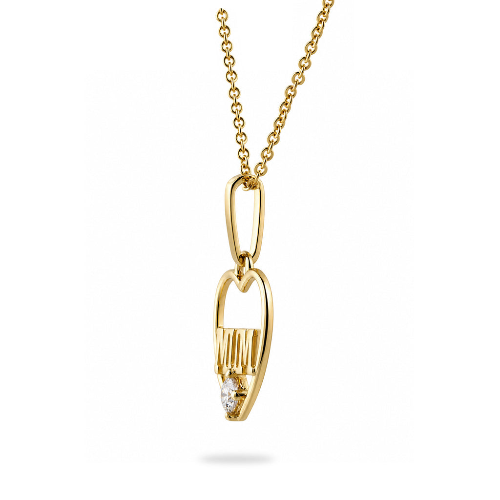 9ct Yellow Gold Cubic Zirconia Mum Pendant