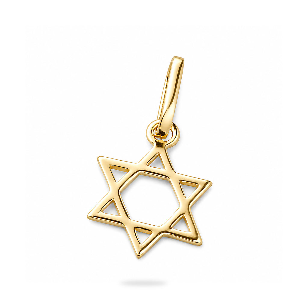 9ct Yellow Gold Star of David Necklace Pendant