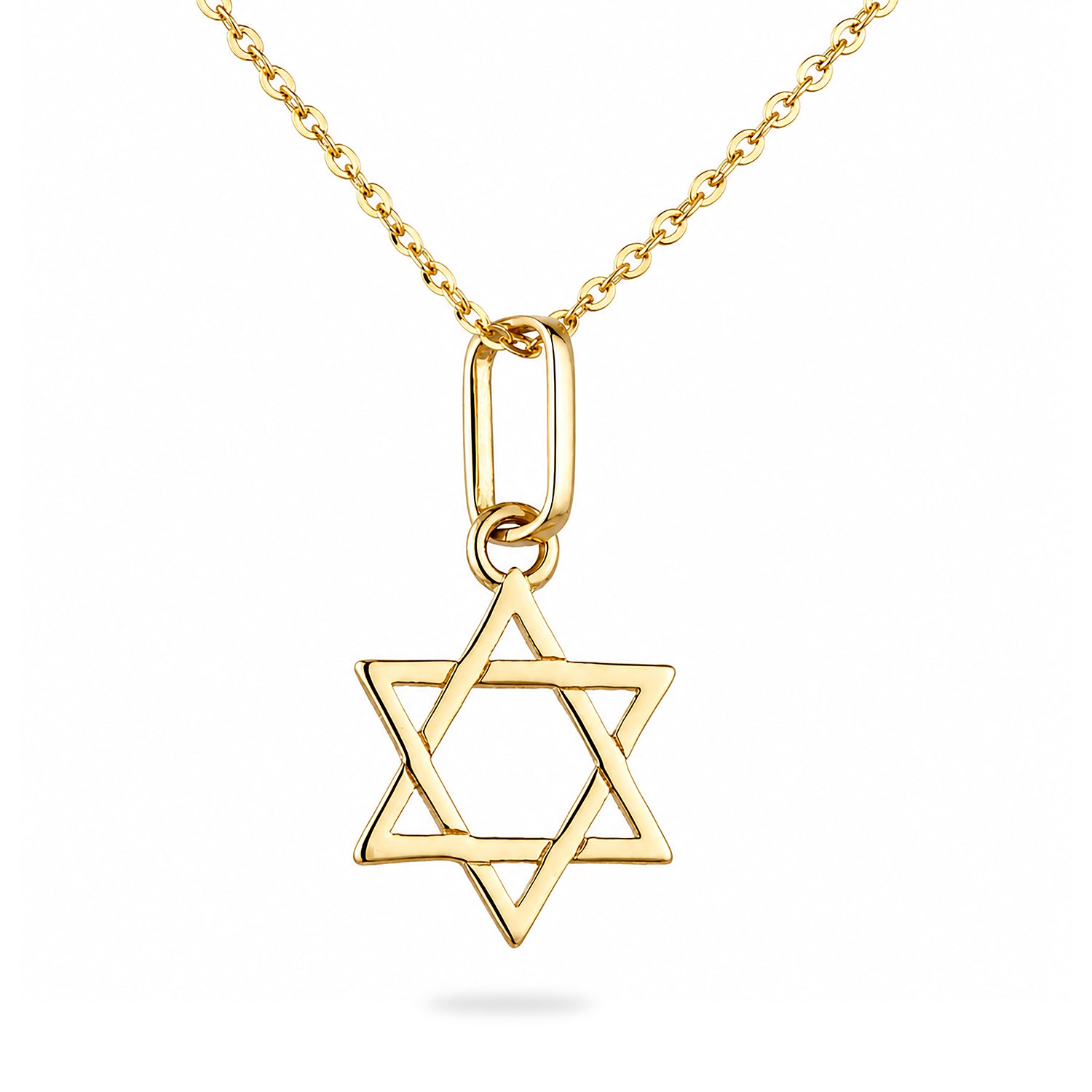 9ct Yellow Gold Star of David Necklace Pendant