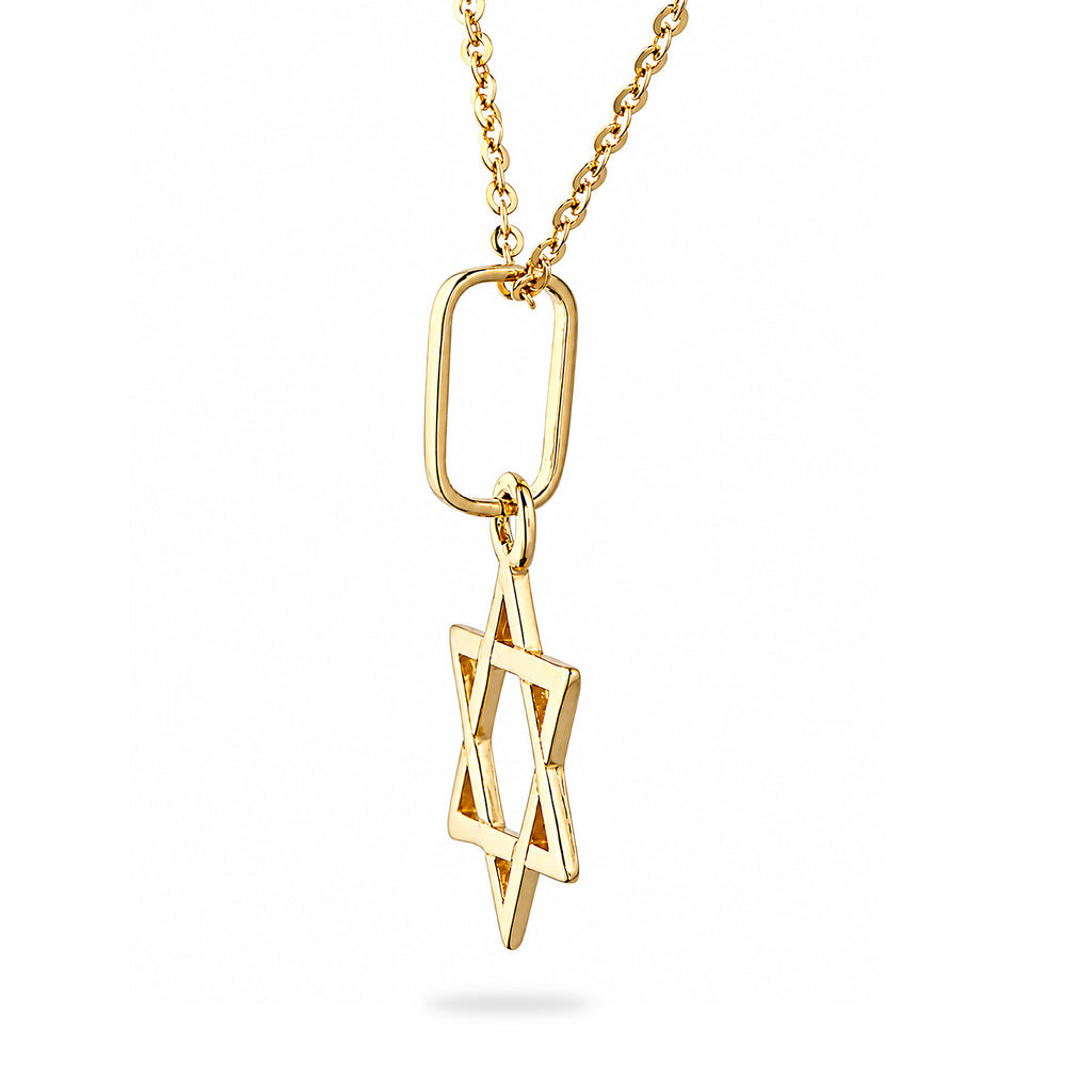 9ct Yellow Gold Star of David Necklace Pendant