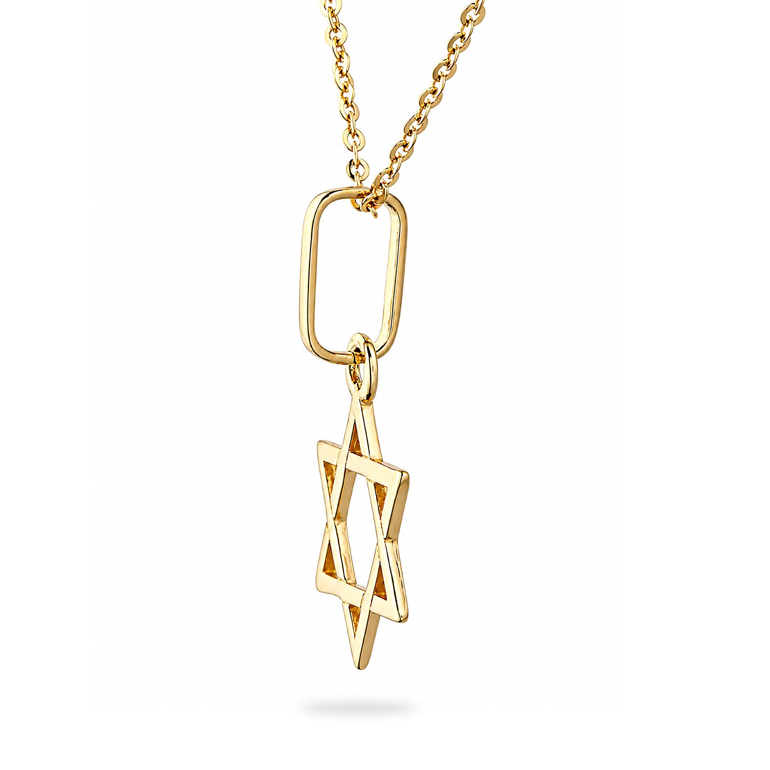9ct Yellow Gold Star of David Necklace Pendant