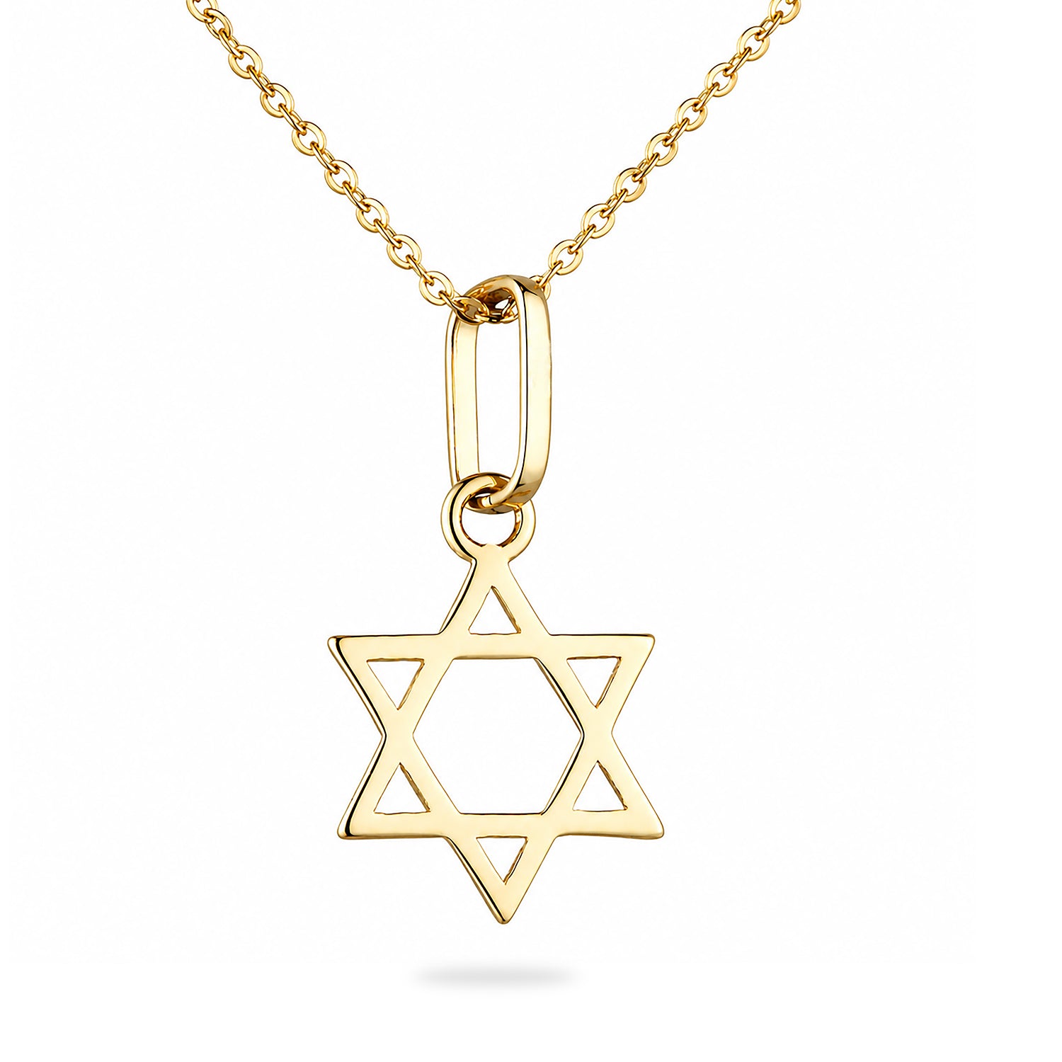 9ct Yellow Gold Star of David Necklace Pendant