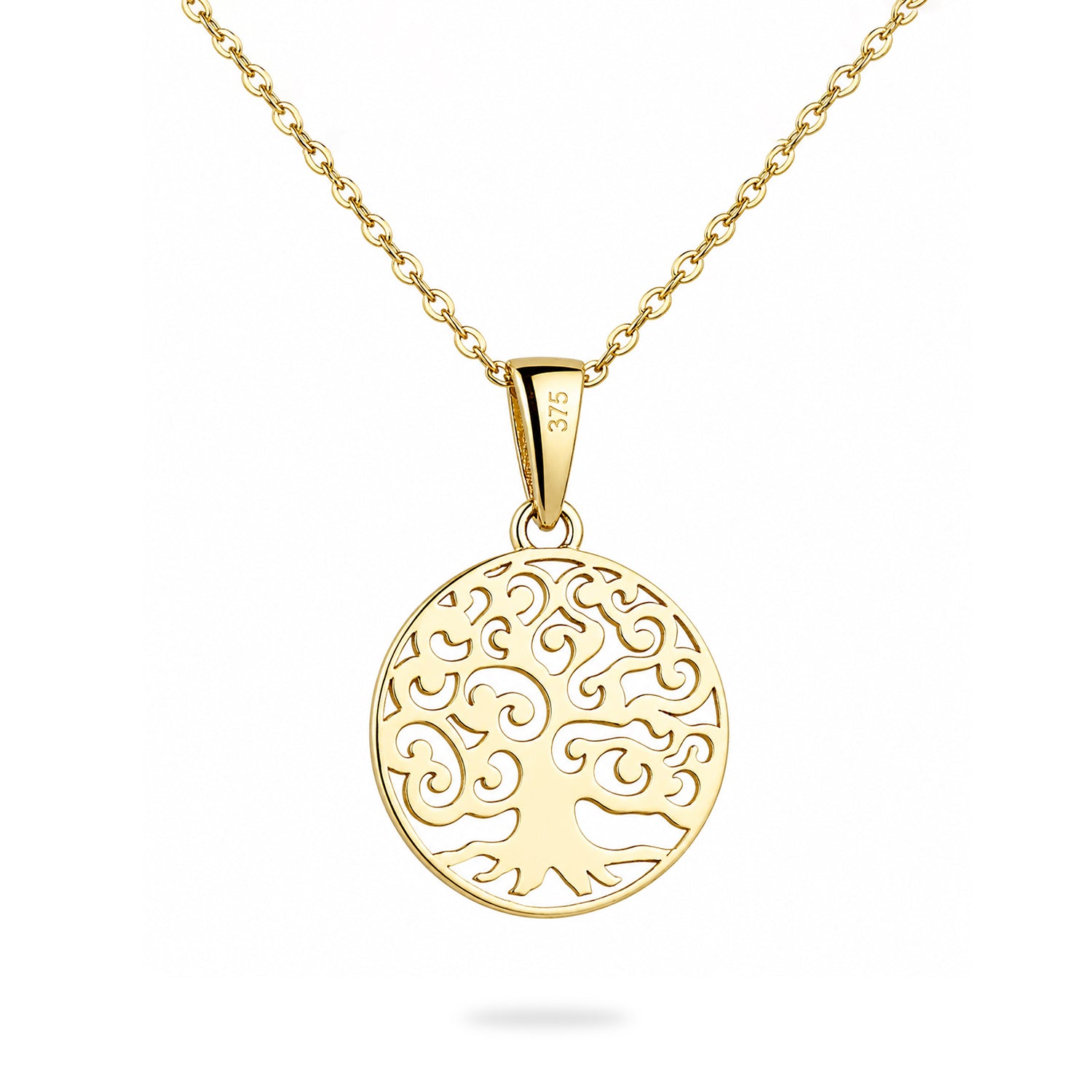 9ct Yellow Gold Tree of Life Necklace Pendant