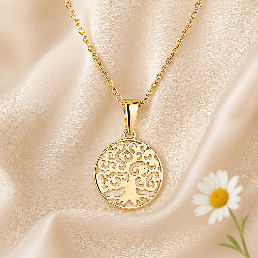 9ct Yellow Gold Tree of Life Necklace Pendant