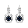 9ct White Gold Sapphire and Diamonds Quatrefoil Earrings