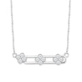 9ct White Gold Moveable Diamonds Flower Necklace