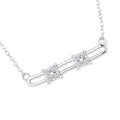 9ct White Gold Moveable Diamonds Solitaire Look Necklace