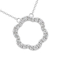 9ct White Gold Diamond Flower Pendant Necklace