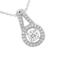 18ct White Gold Diamond Halo Pendant Necklace