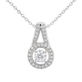 18ct White Gold Diamond Halo Pendant Necklace