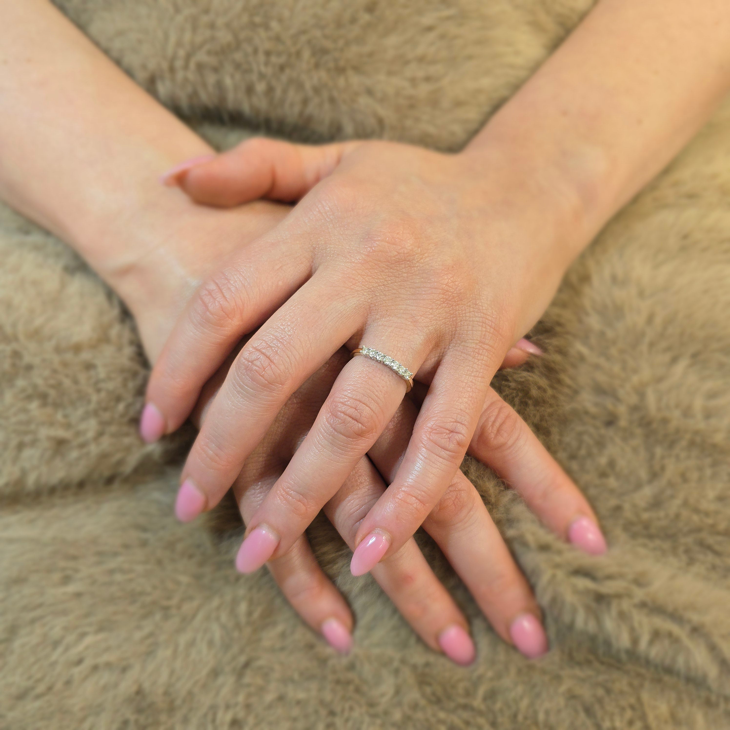 9ct Gold 0.33 Carat Natural Diamond 7 Stone Engagement Ring