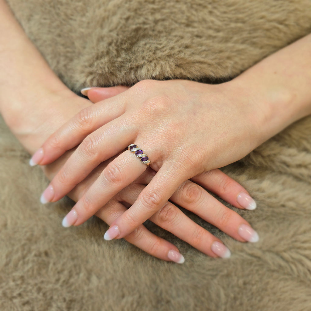 Diamond and Amethyst - detail view | Prime Jewellery