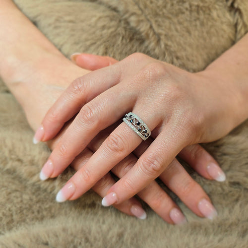 0.56 Ct Round Natural Blue Sapphire and Diamond Eternity Cocktail Ring in 9ct White Gold