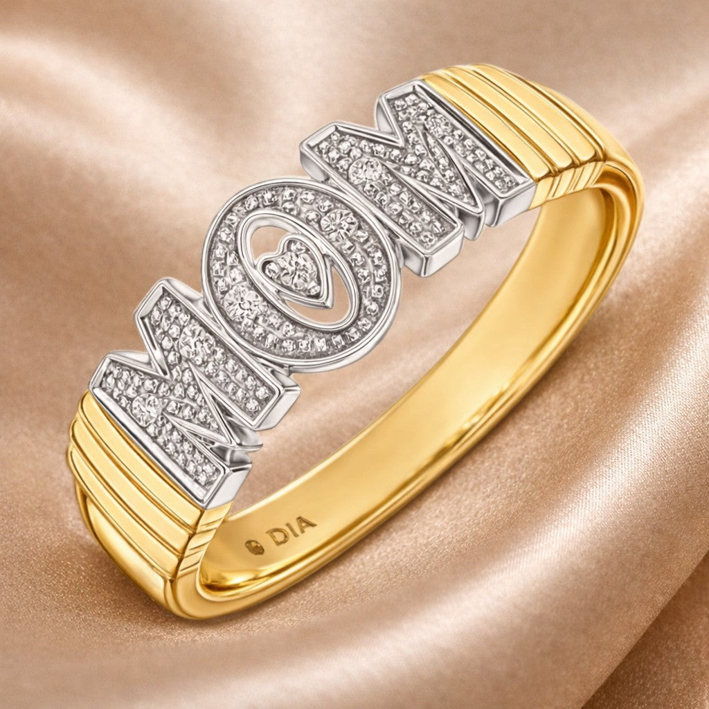 9ct Gold Natural Diamond Mum Ring