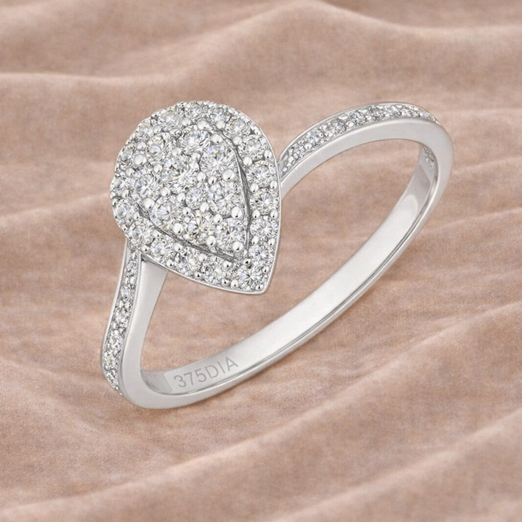 Diamond Cluster Teardrop - detail view | Prime Jewellery