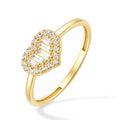 9ct Yellow Gold Cubic Zirconia Baguette Heart Cluster Ring