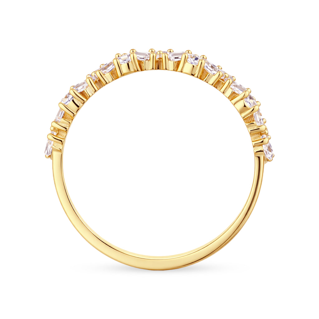 9ct Yellow Gold Cubic Zirconia Baguette Eternity Ring