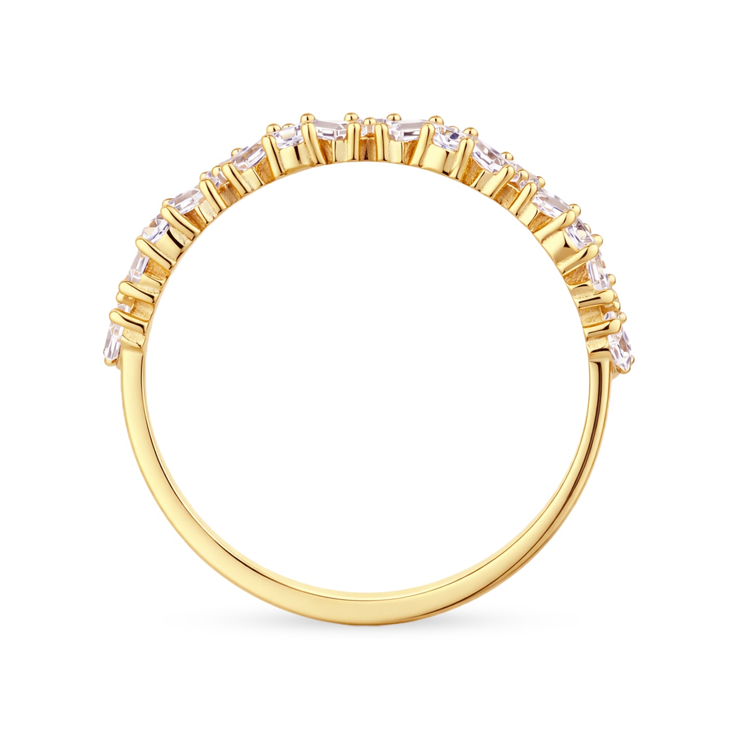 9ct Yellow Gold Cubic Zirconia Baguette Eternity Ring