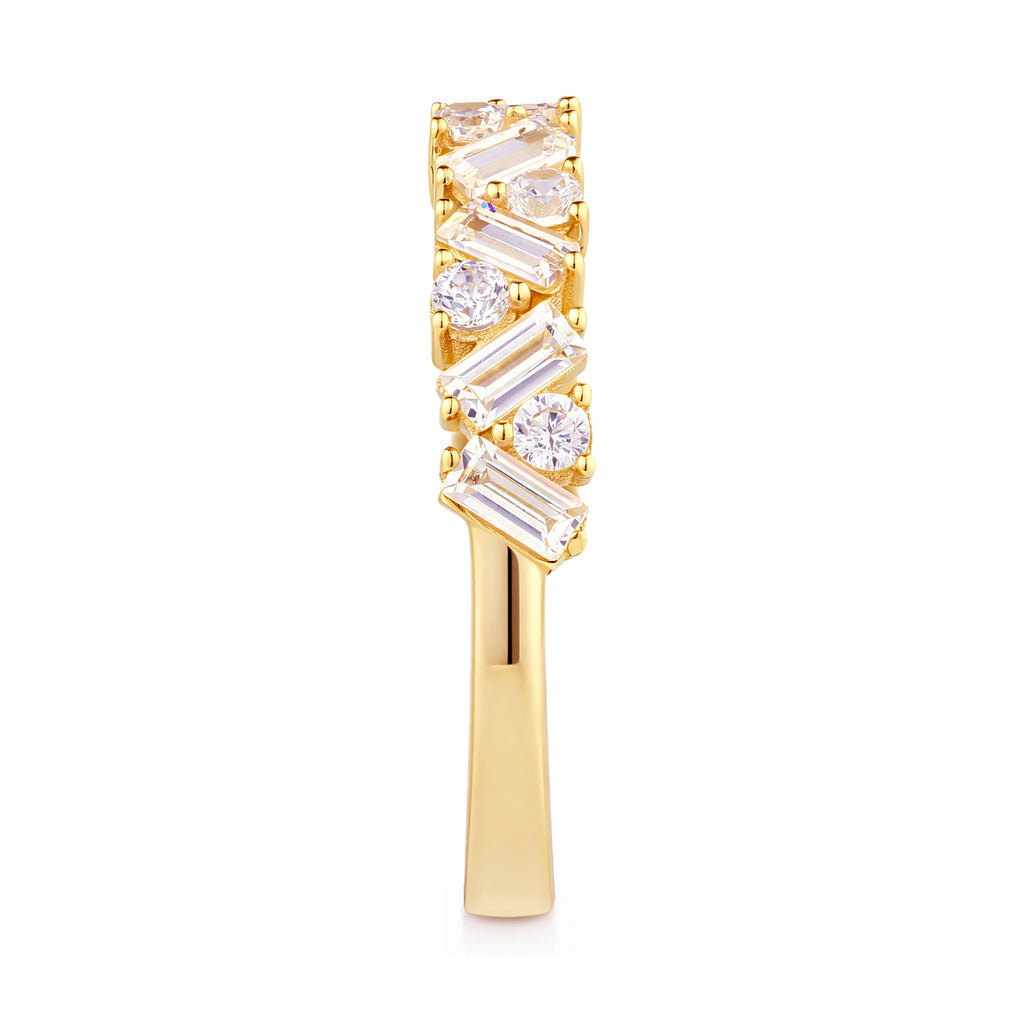 9ct Yellow Gold Cubic Zirconia Baguette Eternity Ring