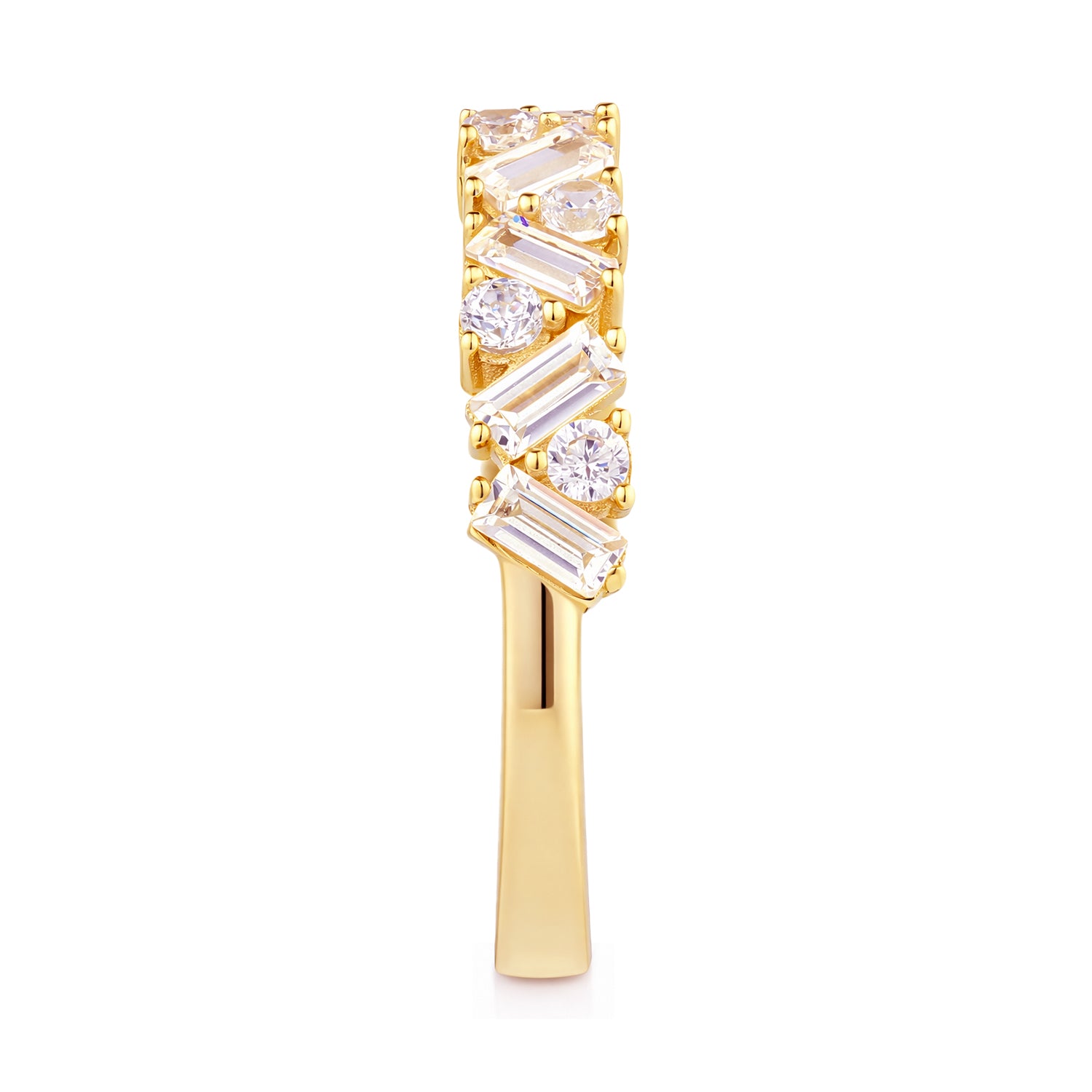 9ct Yellow Gold Cubic Zirconia Baguette Eternity Ring
