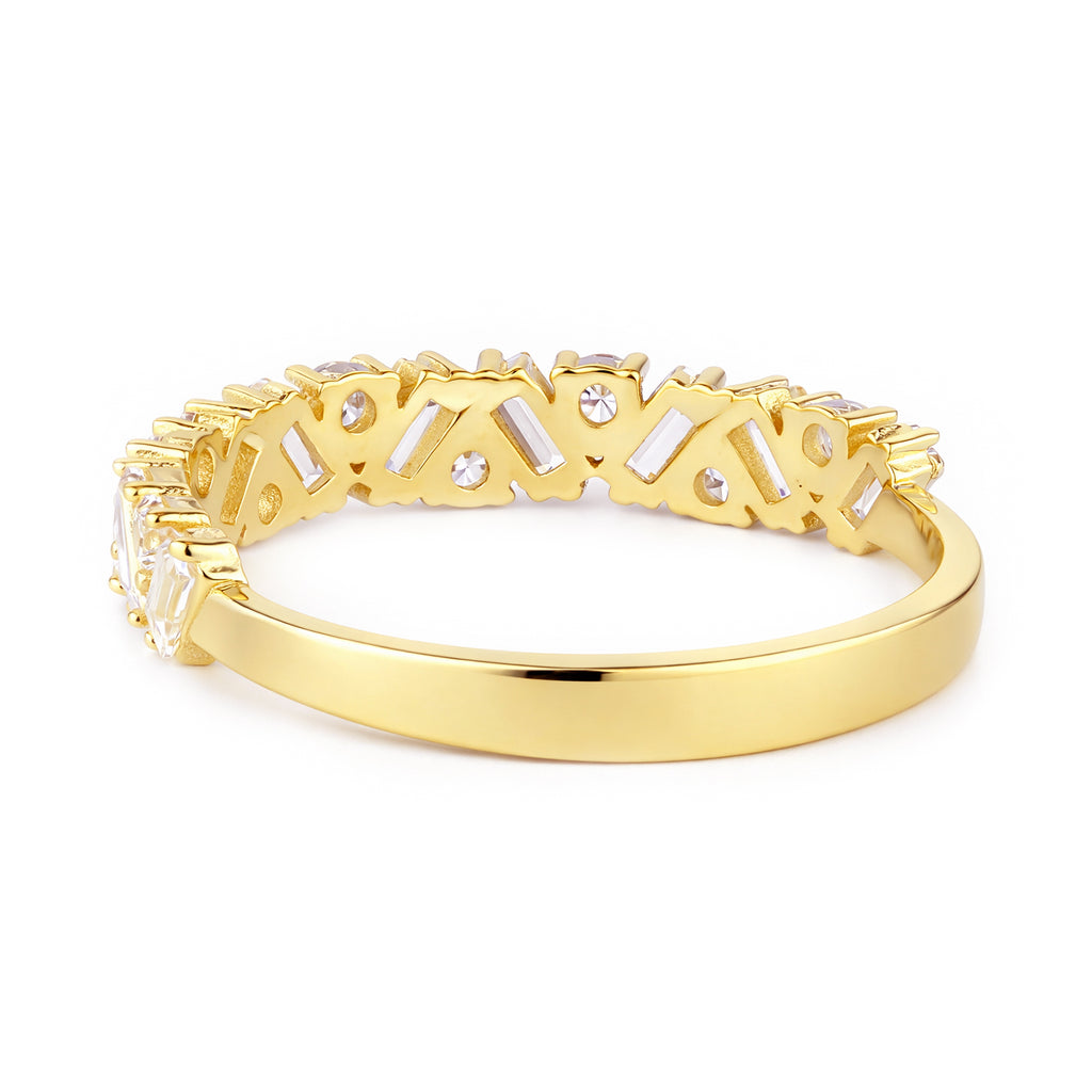 9ct Yellow Gold Cubic Zirconia Baguette Eternity Ring