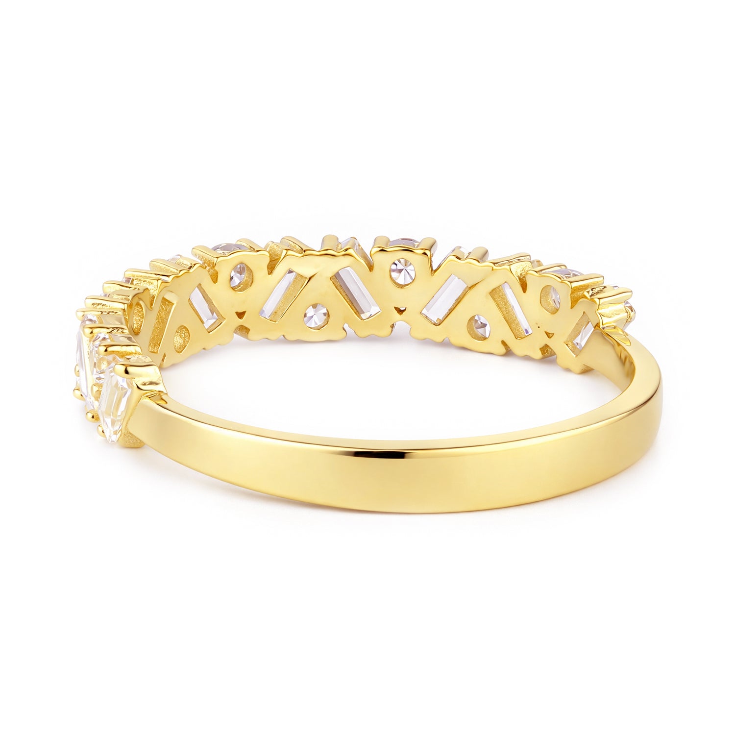 9ct Yellow Gold Cubic Zirconia Baguette Eternity Ring